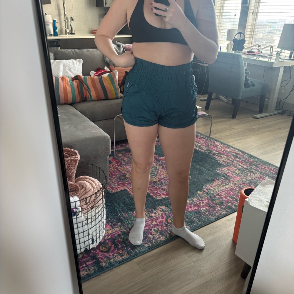 FP Movement by Free People Green Athletic Shorts High-Waisted